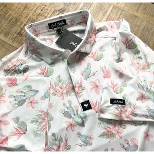 BAD BIRDIE Mojave Polo Mens Size M 4-Way Stretch UPF 50+ Wrinkle Resistant NWT